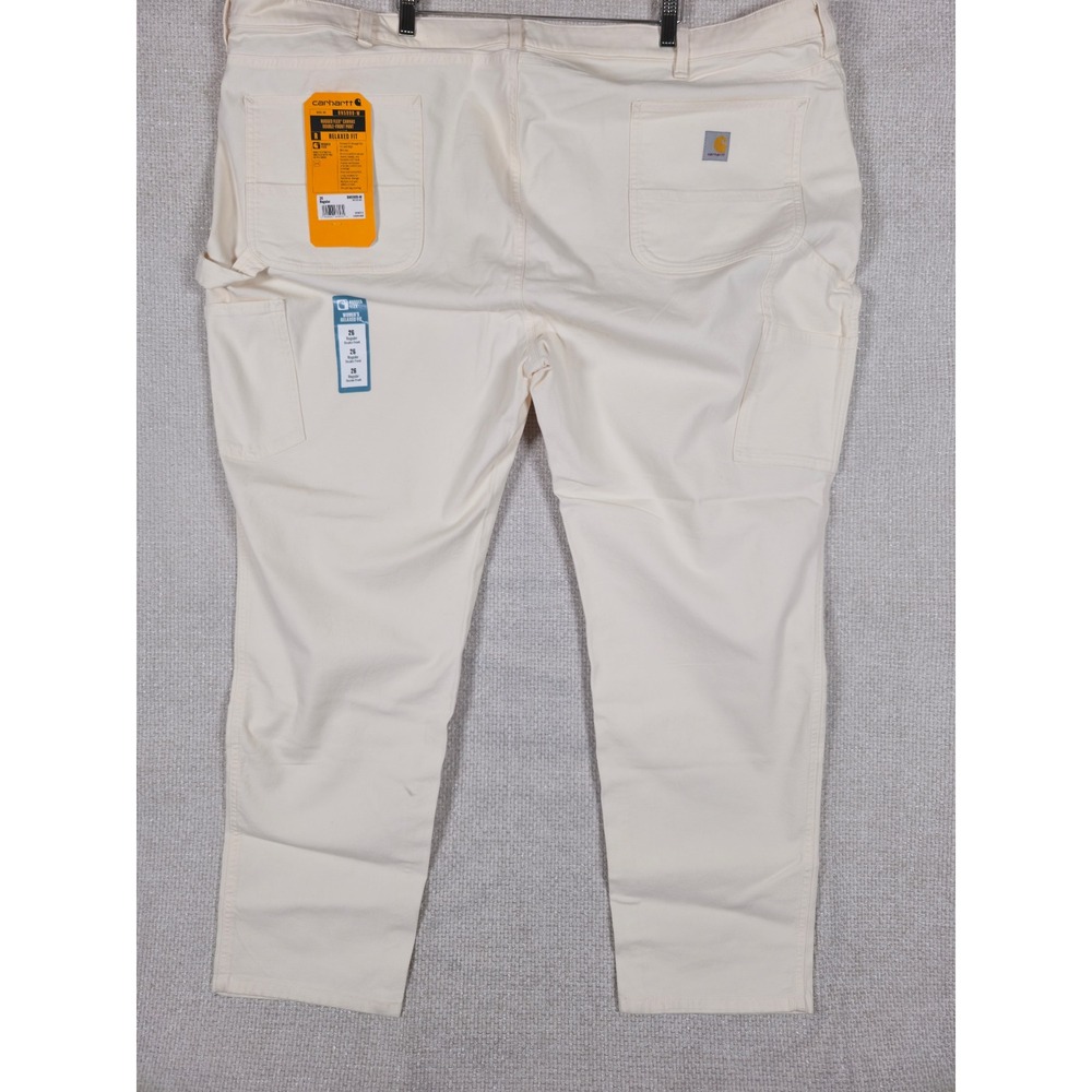 Carhartt Womens BN5999W Rugged Flex Canvas Double Front Relaxed Fit Pants Sz 26